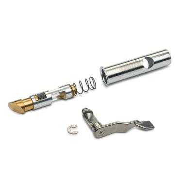 Imagem de Desentupidor de trava de polegar para calha de lixo – Maçaneta de porta articulada inferior de 3,5 cm e 3,5 cm, parte traseira tubular prateada para Wilkinson e outros lixos fabricados em aço