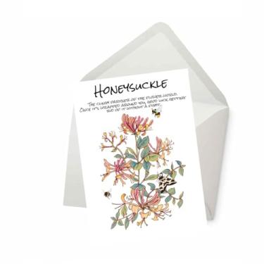 Imagem de PICTURE THIS PRINTS Flor de nascimento de madressilva rude, cartão de felicitações com significado de flor de nascimento de madressilva, cartão de aniversário sarcástico, desejos de aniversário de