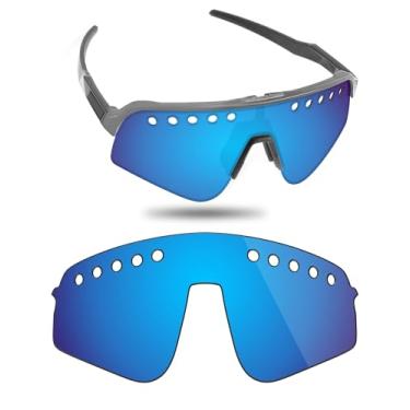 Imagem de Fiskr Lentes polarizadas de substituição compatíveis com óculos de sol Oakley Sutro Lite Sweep Vented OO9465, resistente a impactos e ajuste perfeito - azul gelo