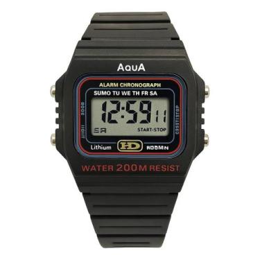 Imagem de Relógio De Pulso Preto Masculino Digital Cronômetro Alarme - Acqua