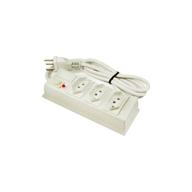 Imagem de Filtro De Linha De 1,2M Com 3 Tomadas Bivolt Branco - Fc