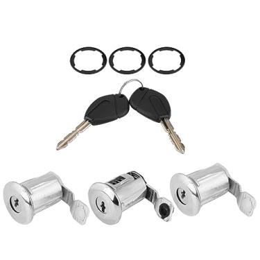 Imagem de Haofy Partner Door Lock Set Alta Segurança Ignição Barril Kit Chave, Precision Cut Tumblers Proteção Anti Roubo para Veículos Frota, Mecânica (Trava de 4 núcleos)
