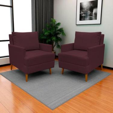 Imagem de Kit 2 Poltronas Decorativa Para Sala Recepção Consultório Escritório S