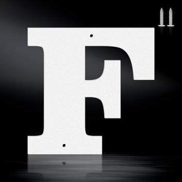 Imagem de Letras brancas à prova de ferrugem de 15 cm, números de endereço de metal resistente para casa, números 0-9 à prova de intempéries e letras de metal A-Z ao ar livre para porta, portão, caixa de