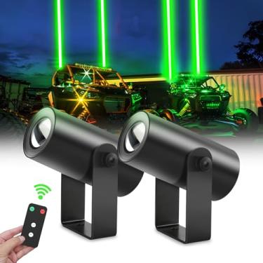 Imagem de CO LIGHT Luzes De Chicote Led Sem Para Utv/Atv/Sxs 2 Peças, Pods Feixe Ponto Verde Com Controle Remoto E Interruptor, Compatível Perseguição Off-Road Rzr Can-Am Maverick X3 Dune Buggy, Carrinho Golf