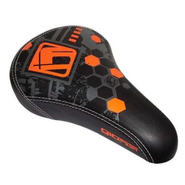 Imagem de Selim Gios Bmx Sela Bike Bicicleta Preto / Laranja