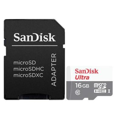 Imagem de Cartao Microsd 16GB Sandisk Ultra 80M 016G-GN3MA