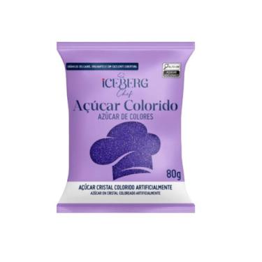 Imagem de Açúcar Cristal Colorido para Confeitaria Fina 80g cada Iceberg, Roxo