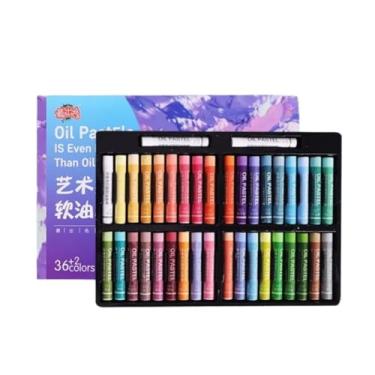 Imagem de Giz Pastel a Óleo 24/36/48 Cores com Bastões Brancos Extras – Textura Suave e Cores Vibrantes – Séries Clássica, Macaron e Morandi – Para Crianças, Estudantes e Artistas (Cor Macaron, 38)