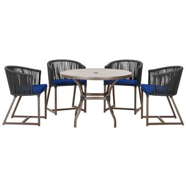 Imagem de Mesa Com 4 Cadeiras E Noronha Estofado 10 Trama autêntico Preto