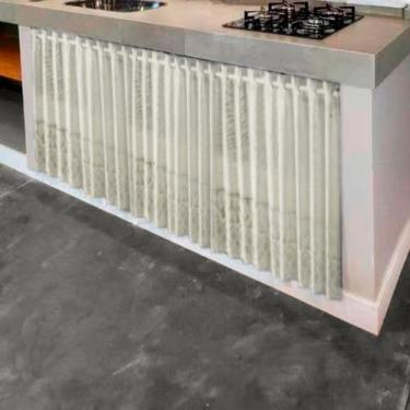 Imagem de Cortina para Pia de Cozinha em Renda 0,80x1,50m Branca Palha 100 Polié
