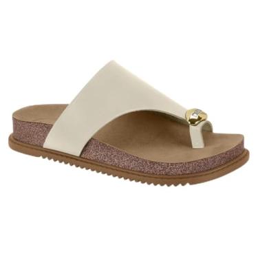 Imagem de Sandália Birken Feminina de Dedo – Metalizada, Confortável e Tendência (Branco Off, BR, Adulto, Numérico, 36)