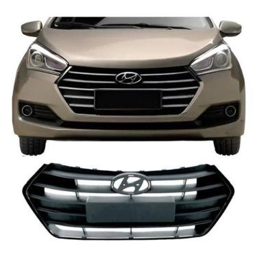 Imagem de Grade Radiador Hb20 2018 Hatch Sedan Friso Preto