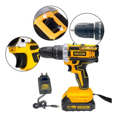 Imagem de Parafusadeira A Bateria Íon De Lítio 21v Controle De Torque  com LED Recarregável