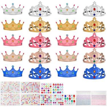 Imagem de Conjunto de tiaras e coroas Foam Princess Ollen, 31 unidades para cria