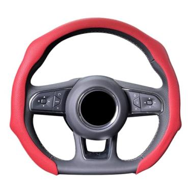 Imagem de ontto Capa de volante de carro tamanho padrão universal 36,8-38,1 cm, protetor de luva de volante de couro perfurado respirável ventilado com aderência confortável serve para sedans SUVs caminhões