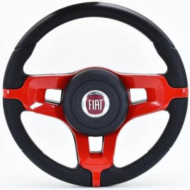 Imagem de Volante Esportivo P/ Palio 1996 97 98 99 2000 A 2013 Vermelho + Cubo -