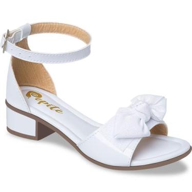 Imagem de Sandália Infantil Feminina Social Com Saltinho - Pepite, Branco, 33
