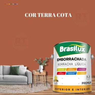 Imagem de Tinta Borracha Líquida Cor Laranja Para Parede 3,2l Acrílica Lavável A