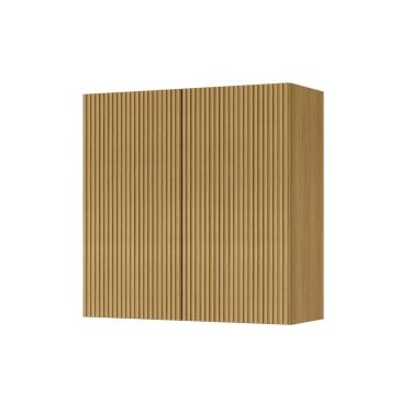 Imagem de Módulo Cozinha Nesher Rainha Armário c/ 2 Portas Ripadas 80 cm Nature - Nesher