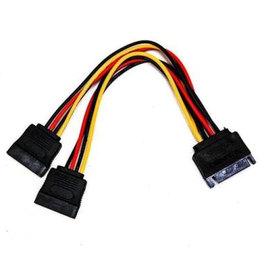 Imagem de Cabo Y Sata Duplicador Extensor Sata Energia Y 1x Macho P/ 2x Fêmea - 