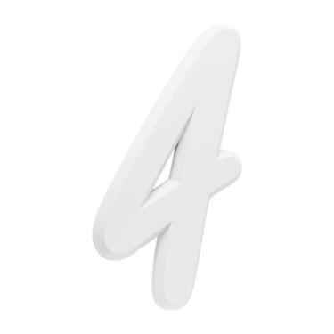 Imagem de Número Residencial Para Casa 4 Branco 3D 22cm - MetalCromo