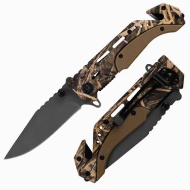 Imagem de Canivete Esportivo C139G3 Dobrável Aço Inoxidável Quebra Vidro Cortador de Cinto Segurança Clip de Bolso Resistente Compacto Ideal Camping Pesca Esporte