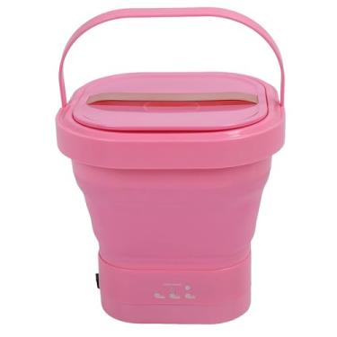 Imagem de Luocute Máquina de Lavar Dobrável, Mini Lavadora Portátil Com Secadora de Giro para Viagens de Camping de Apartamento de Roupas de Roupa de Baixo (PINK)