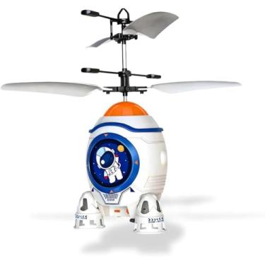 Imagem de Brinquedo Foguete Infantil Com Sensor Luz Led Mini Recarregável