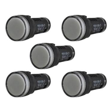 Imagem de Kit 5 sinaleiro led ad22-22mm 220v branco stark