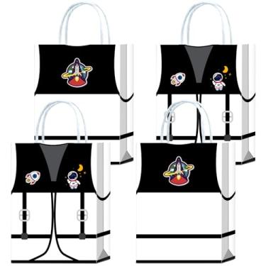 Imagem de 16 peças de colete de astronauta de aniversário, presente de espaço sideral, petiscos, lembrancinhas de doces com alças para tema de traje espacial, decorações de festa de aniversário