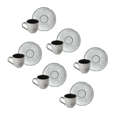 Imagem de Conjunto de Xícaras de Café com Pires Porto Brasil Orgânico Echo 120ml - 6 Peças