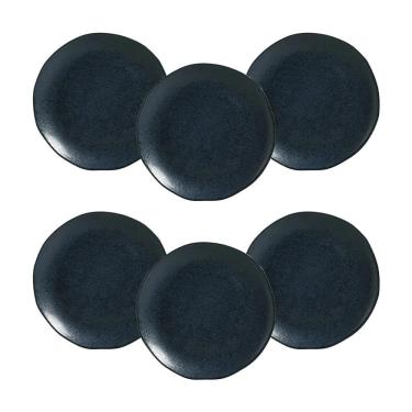 Imagem de Conjunto de Pratos Rasos Porto Brasil Orgânico Night Blue 26,5cm - 6 Peças