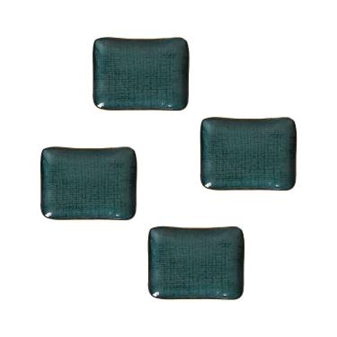 Imagem de Conjunto de Travessas Retangulares Pequenas Porto Brasil Juta Oceano 18x14cm - 4 Peças