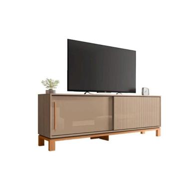 Imagem de Rack Bancada P/ Tv Até 65 Pol Mondrian 1.8 C/ 2 Portas E Pés Cavalete 180cm Sued Mr/freijo - Caemmun