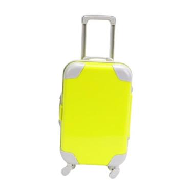 Imagem de oshhni Mala de boneca de 18 polegadas, mini mala de viagem, decoração, mini de carrinho americana, acessórios para bonecas, brinquedo de bebê para, Verde
