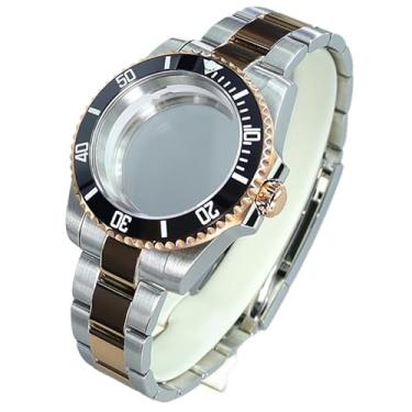 Imagem de Fashion Divie 40 mm à prova d'água caixa de relógio ouro rosa para Seiko NH35 NH34 36 2824 8215 movimento safira vidro parte do relógio (ETA2824 PT5000 movimento + tampa inferior de vidro 2)