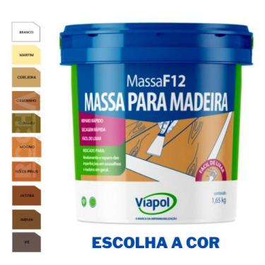 Imagem de Massa F12 Viapol 1,65Kg Calafetar Madeira Mdf - Todas Cores, Marfim 1,