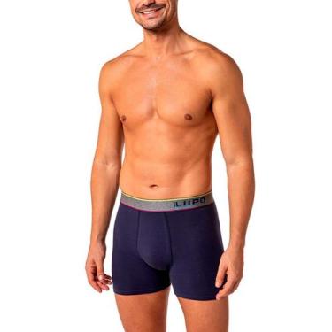 Imagem de Cueca Boxer Lupo 00784-061 Masculina Algodão Com Elastano T. P/GG, GG,