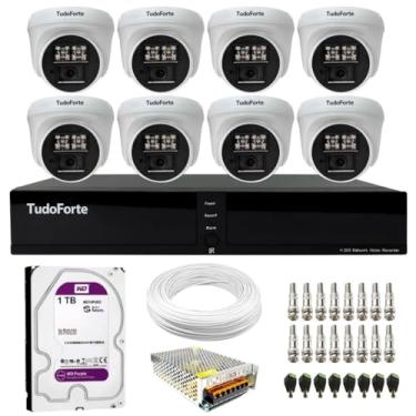 Imagem de Kit 8 Câmeras de Segurança Tudo Forte Dome Interna Full Hd 1080p Visão Noturna de 20m 2.8mm + Dvr Tudo Forte Tfhdx 3308 8 Canais + Hd 1tb Purple
