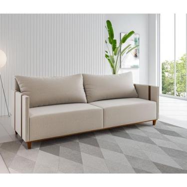 Imagem de Estofado Living Adam 2m 3 Lugares 2 Almofadas Soltas Linho Bronze Dura