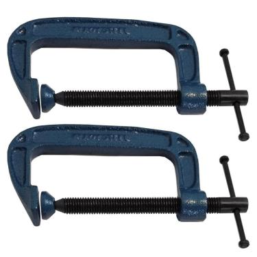 Imagem de Kit 2 Grampos Sargento Tipo C 100Mm 4 Pol. Para Marceneiro