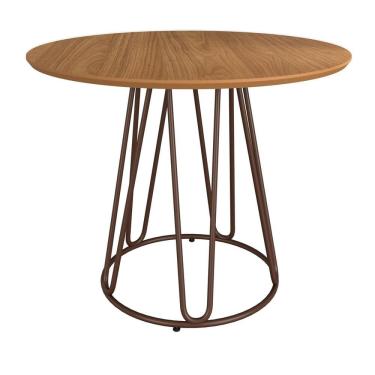 Imagem de Mesa para Sala de Jantar Redonda 90cm MDF Ômega Marrom / Proa