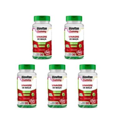Imagem de Kit 5 Bioviton Gummy Vinagre De Maçã Unilife 5x30 Gomas Sabor Maça, Ma