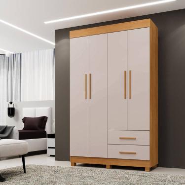 Imagem de Guarda Roupa Solteiro 4 Portas 2 Gavetas com Pés Copacabana New Benetil