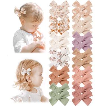 Imagem de Clipes de cabelo Niceye Baby Hair Bow Clips 24 unidades para meninas