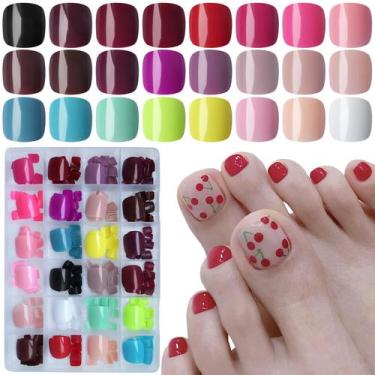 Imagem de Unhas falsas Press on Toenails LoveOurHome para mulheres 576 unidades