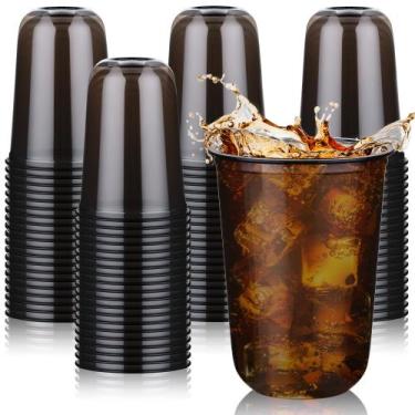 Imagem de Copos de plástico pretos KesaPlan, 50 unidades, 470 ml, descartáveis