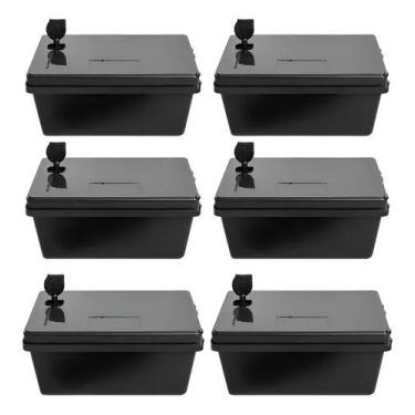 Imagem de Kit 6 Porta Iscas Com Chave Proteção Para Crianças e Animais - Global 