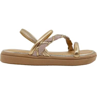 Imagem de Sandália Feminina Papete FlatForm Casual Dia a Dia com Brilho Tiras Trançadas Conforto Mississipi Ma962